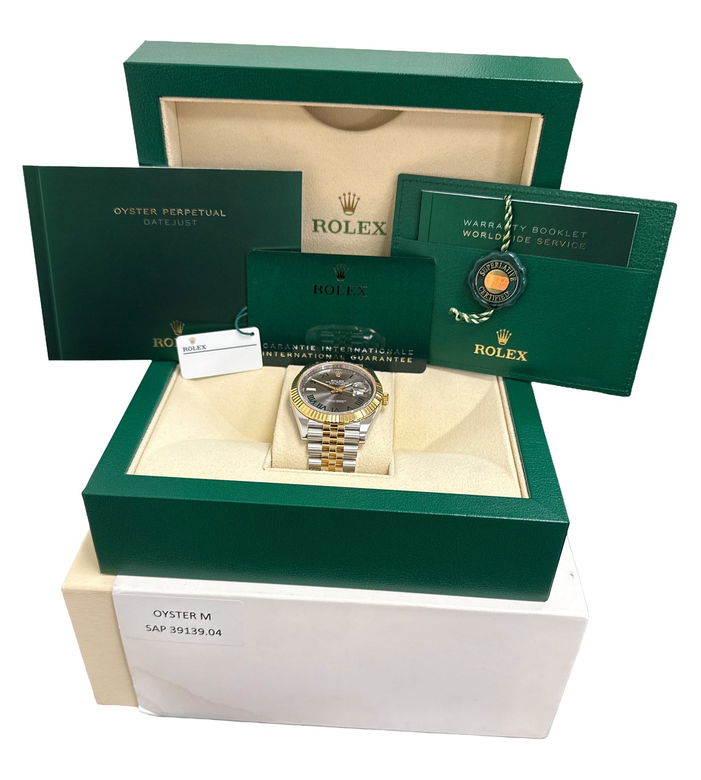 2022 PAPERS Rolex DateJust 41mm WIMBLEDON Two-Tone 18K Gold JUBILEE 126333 BOX