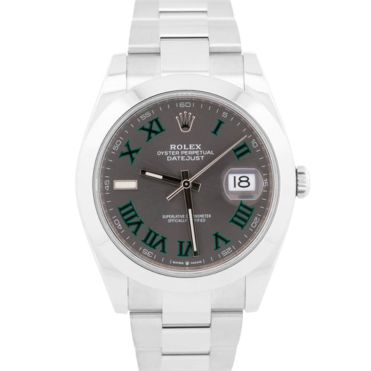 2023 PAPERS Rolex DateJust WIMBLEDON Rhodium 18K Steel 41mm OYSTER 126300 BOX