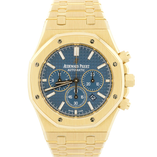 2017 Audemars Piguet Royal Oak 41mm Blue 18K 26320BA.OO.1220BA.02 Box Papers