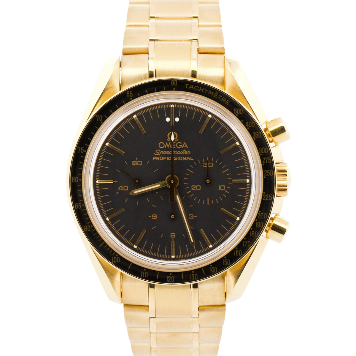2000 Omega Speedmaster Moonwatch 3195.50.00 Black 18K 42mm Manual Box Papers