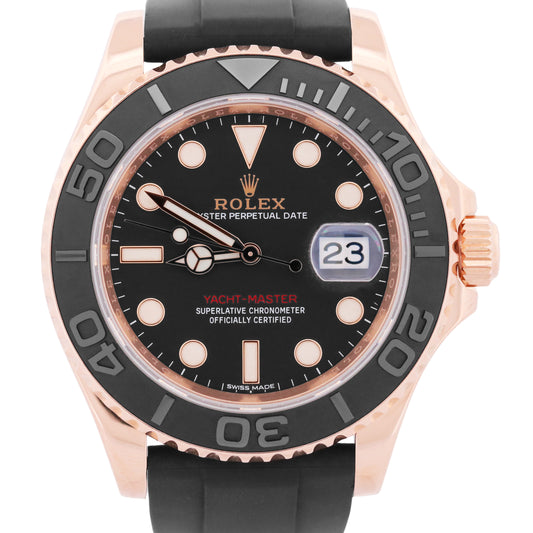 2026 RSC Rolex Yacht-Master BLACK 18K Rose Gold Oysterflex 40mm 116655 BOX