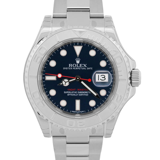 NOS STICKERED 2013 PAPERS Rolex Yacht-Master BLUE Platinum Steel 40mm 116622 BOX