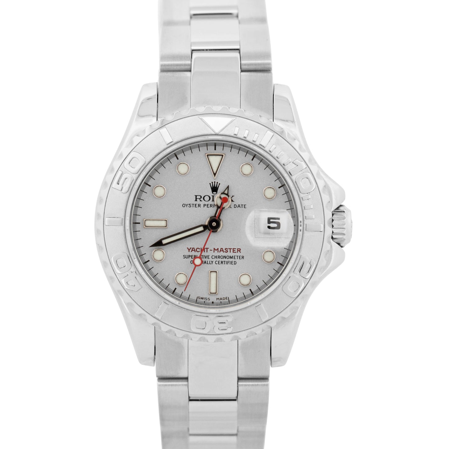 Ladies Rolex Yacht-Master Stainless Steel PLATINUM 29mm Date Watch 169622