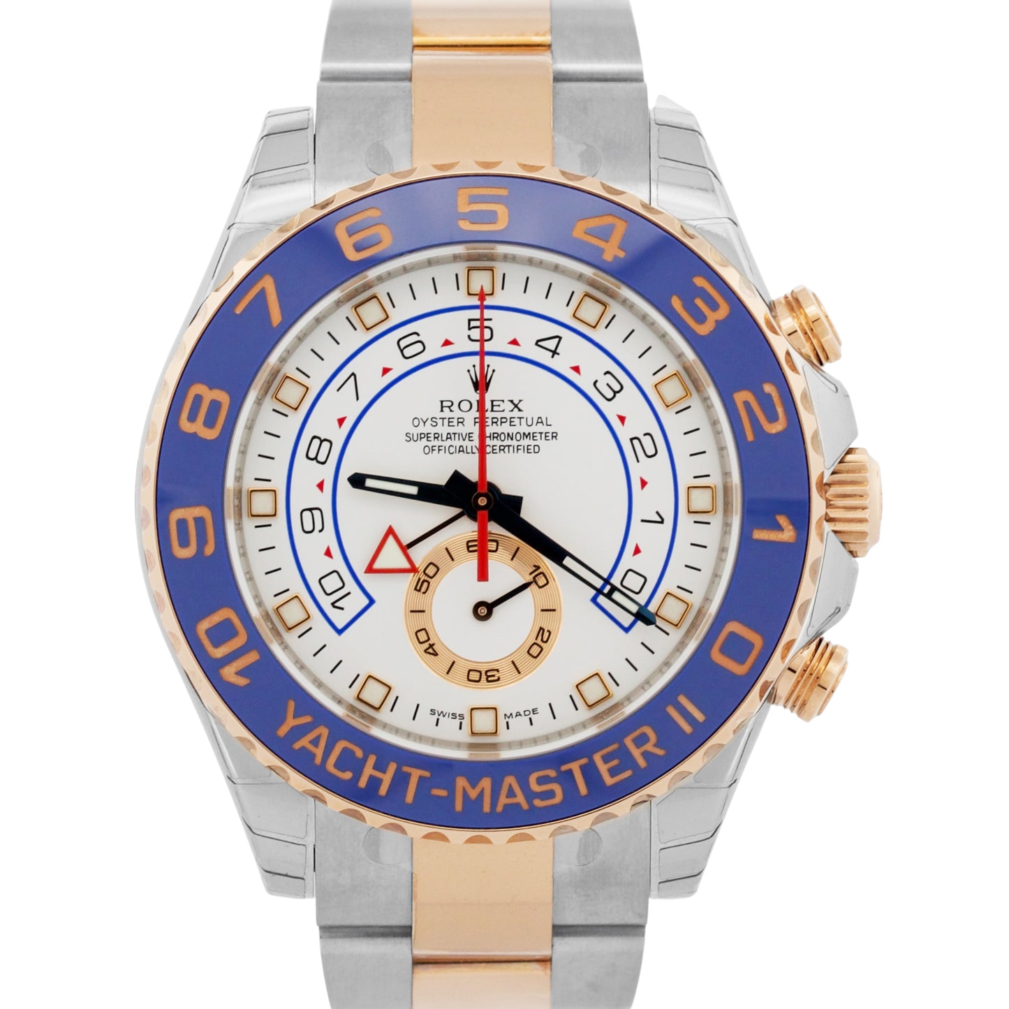New Old Stock Stickered Rolex Yacht-Master II Blue Steel 18K 44mm 116681 Box