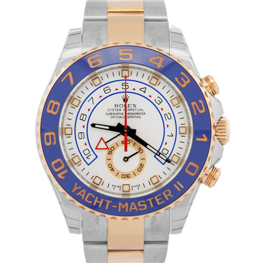 New Old Stock Stickered Rolex Yacht-Master II 116681 Blue Steel 18K 44mm Box
