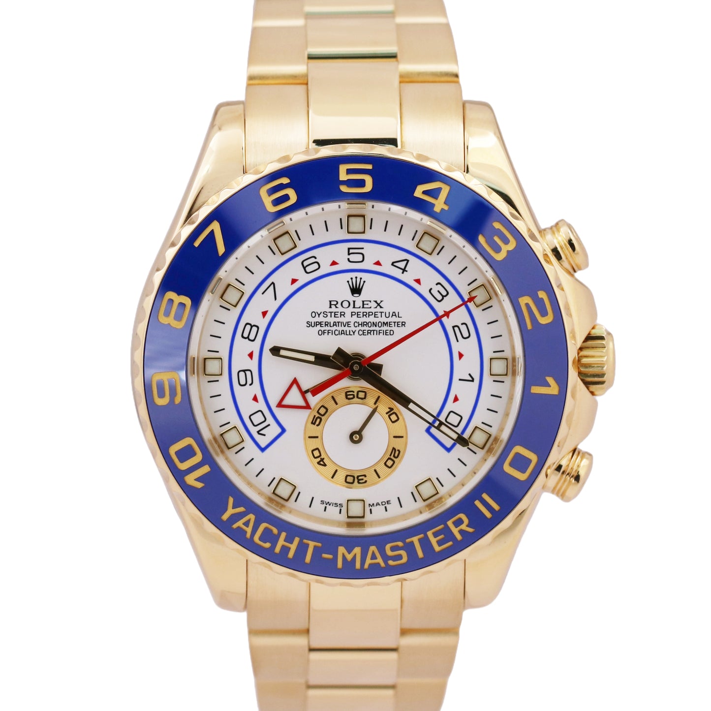 MINT Rolex Yacht-Master II 18K Yellow Gold White Regatta 44mm Watch 116688 BOX