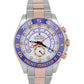 Rolex Yacht-Master II White BLUE HANDS Two-Tone 18K Rose Gold Steel 44mm 116681