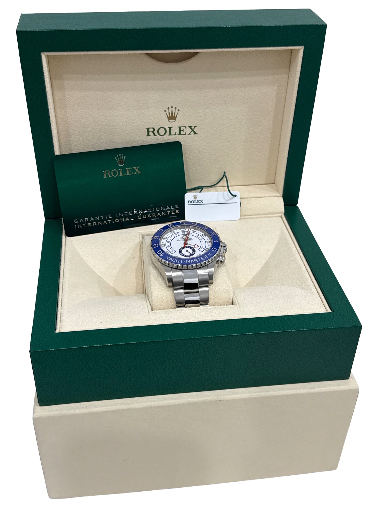 2021 PAPERS Rolex Yacht-Master II NEW HANDS 44mm Blue 116680 Stainless YM2 BOX