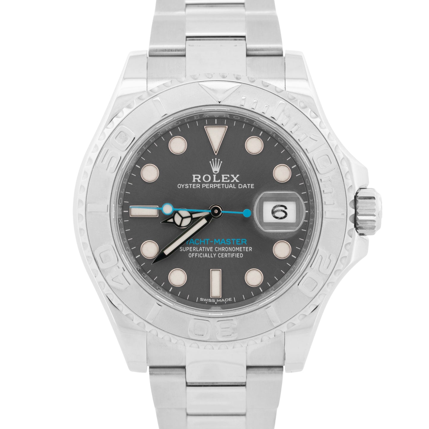 Rolex Yacht-Master Platinum RHODIUM Gray 40mm Stainless Steel Watch 116622