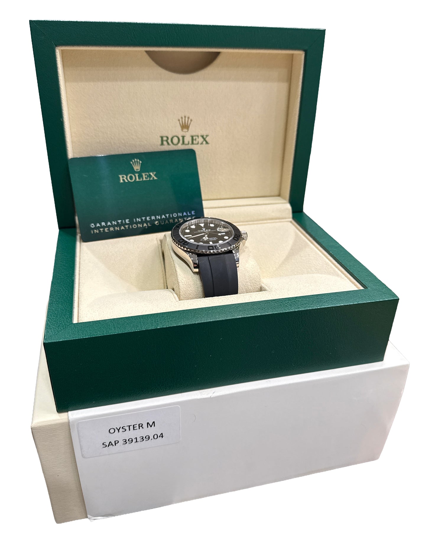 2021 PAPERS Rolex Yacht-Master BLACK 18K White Gold Oysterflex 42mm 226659 BOX