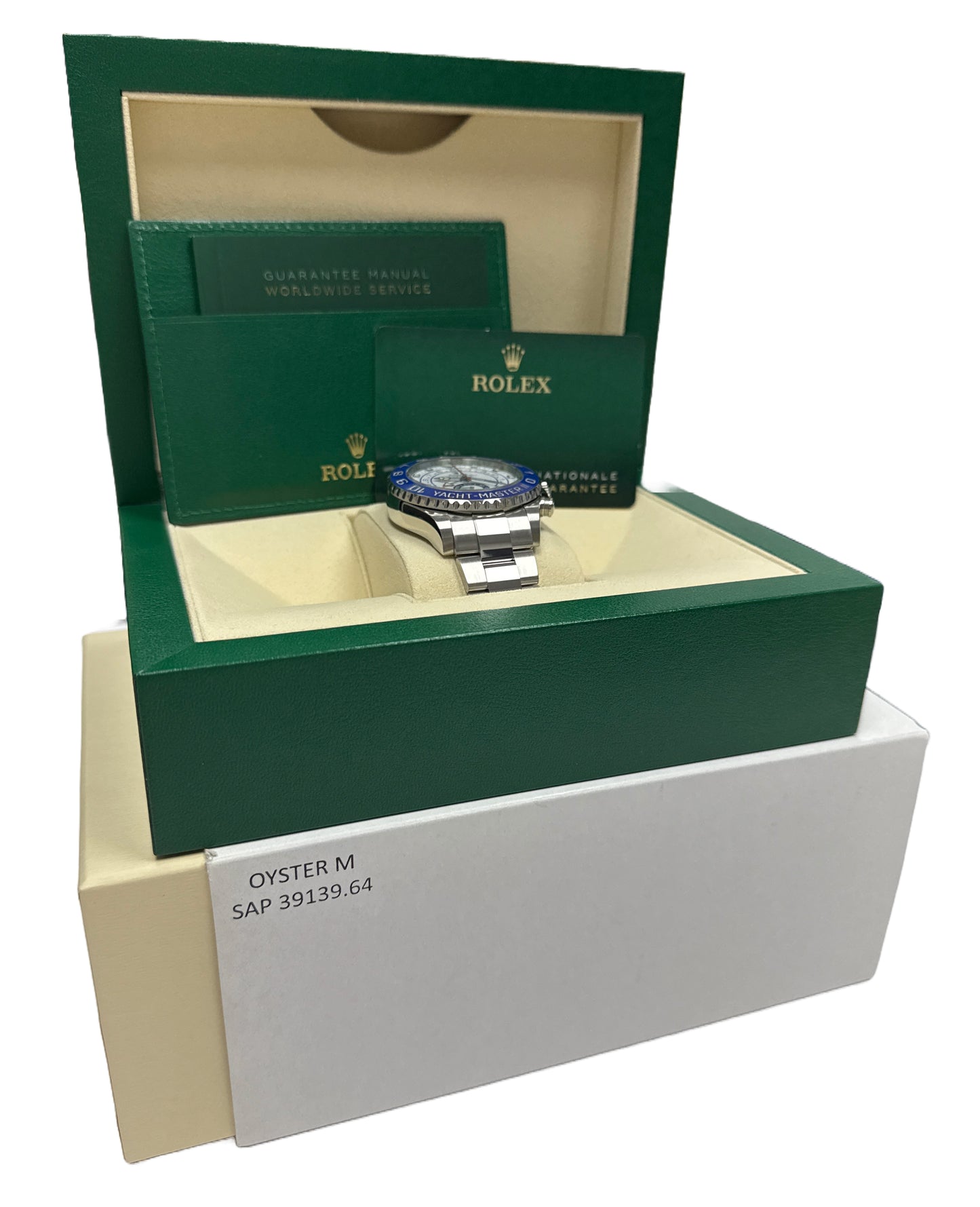 MINT 2021 PAPER Rolex Yacht-Master II 44mm NEW HANDS White 116680 Watch BOX