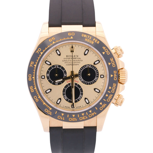 MINT Rolex Daytona 18K Gold CHAMPAGNE Pikachu YML Oysterflex 116518 LN Watch BOX