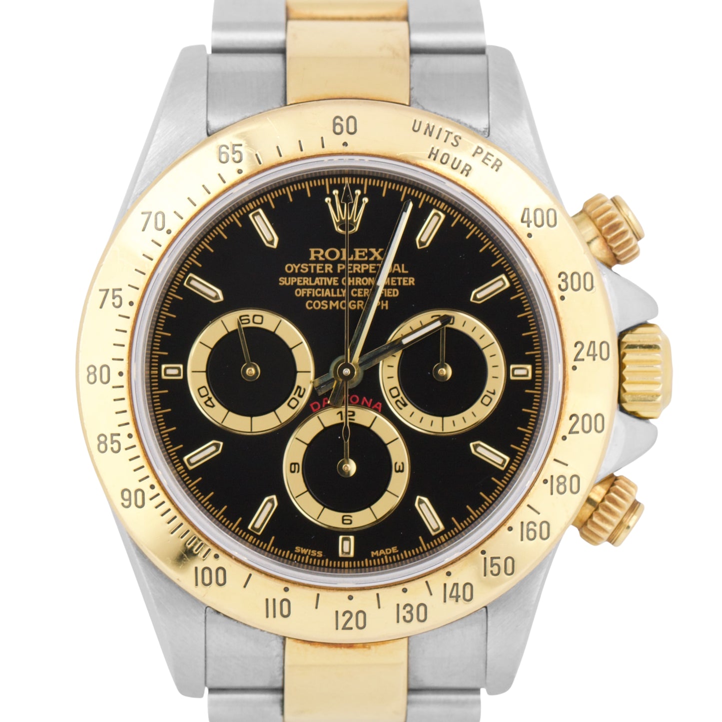 Rolex Daytona Cosmograph 40mm ZENITH Two-Tone P SERIAL Gold Steel Watch 16523