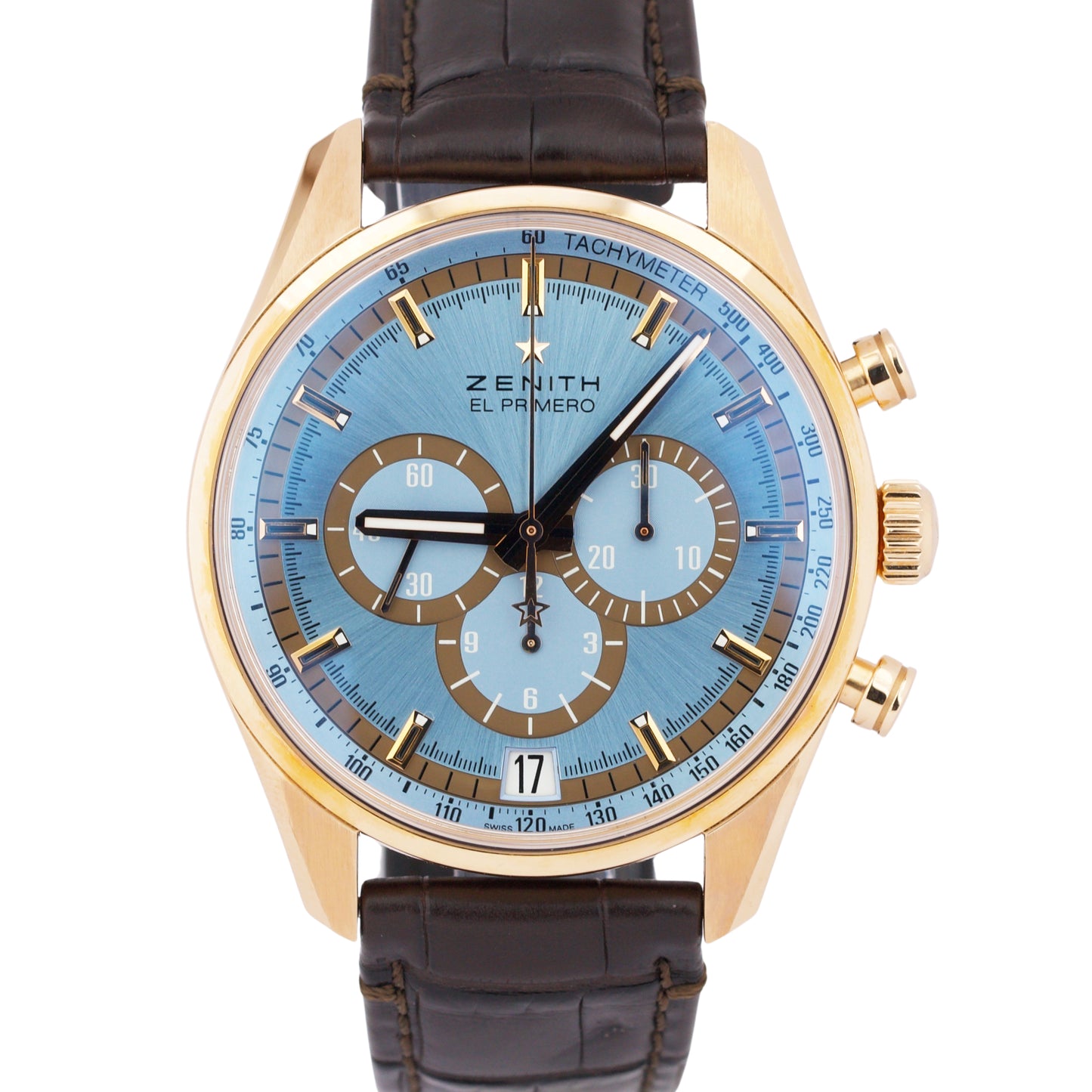 2025 PAPERS Zenith El Primero 42mm BLUE 18K Rose Gold 18.2045.400/57.C494 BOX