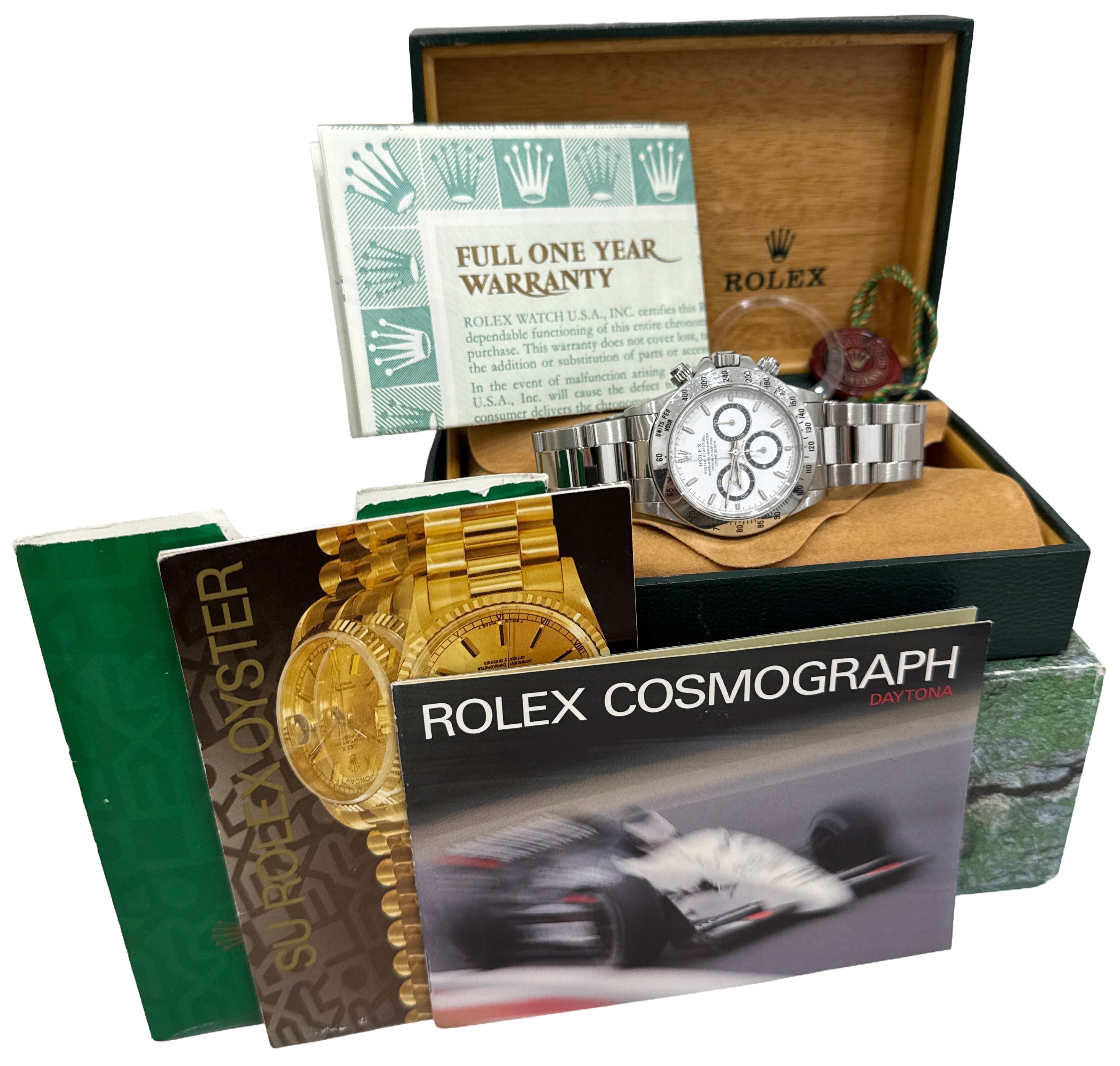ROLEX Cosmograph デイトナ純正ボックス 付属品セット美品 1995 PAPERS Rolex Daytona Cosmograph ZENITH White Steel 40mm 16520