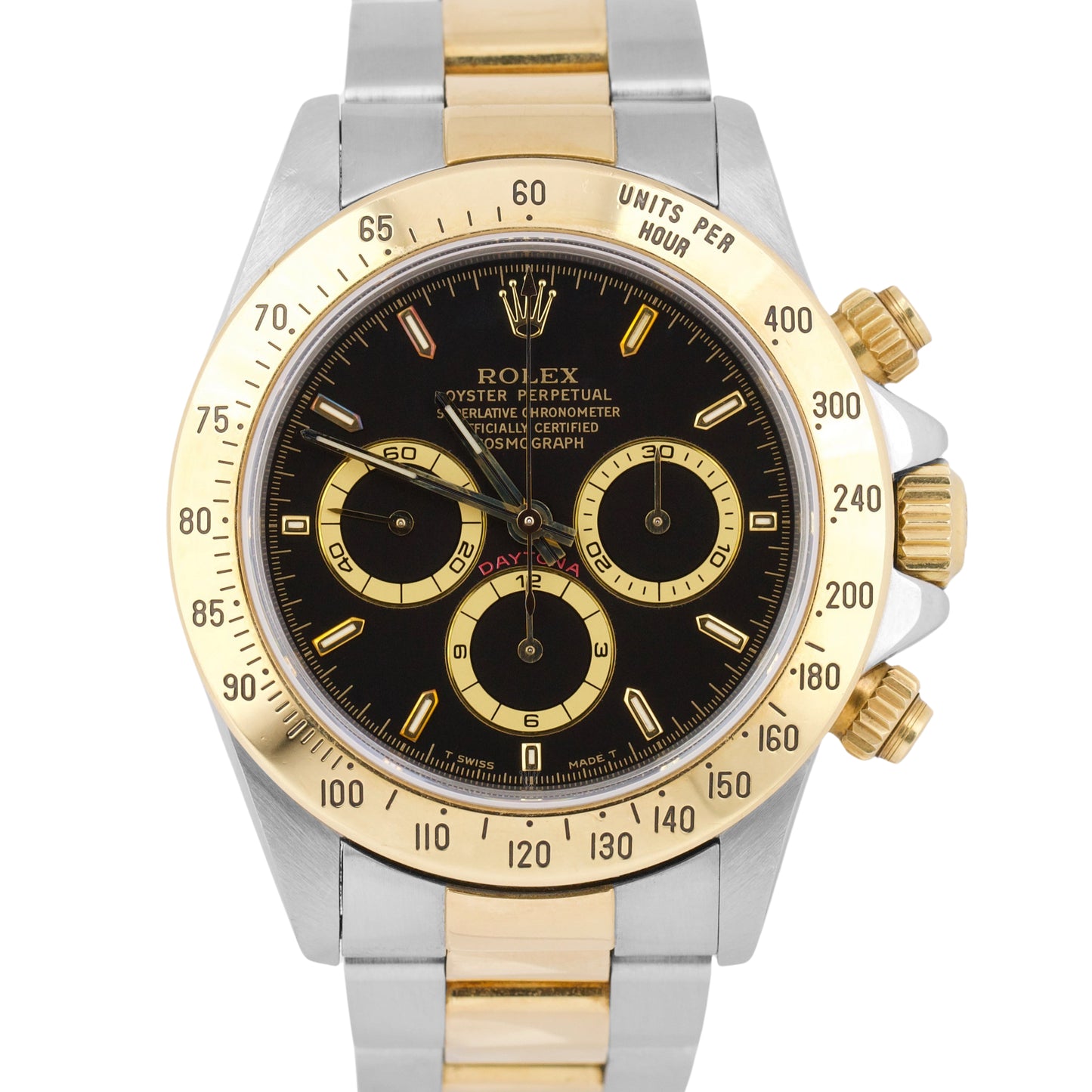 1995 PAPERS Rolex Daytona Cosmograph ZENITH 40mm BLACK 18K Yellow Gold 16523 B+P