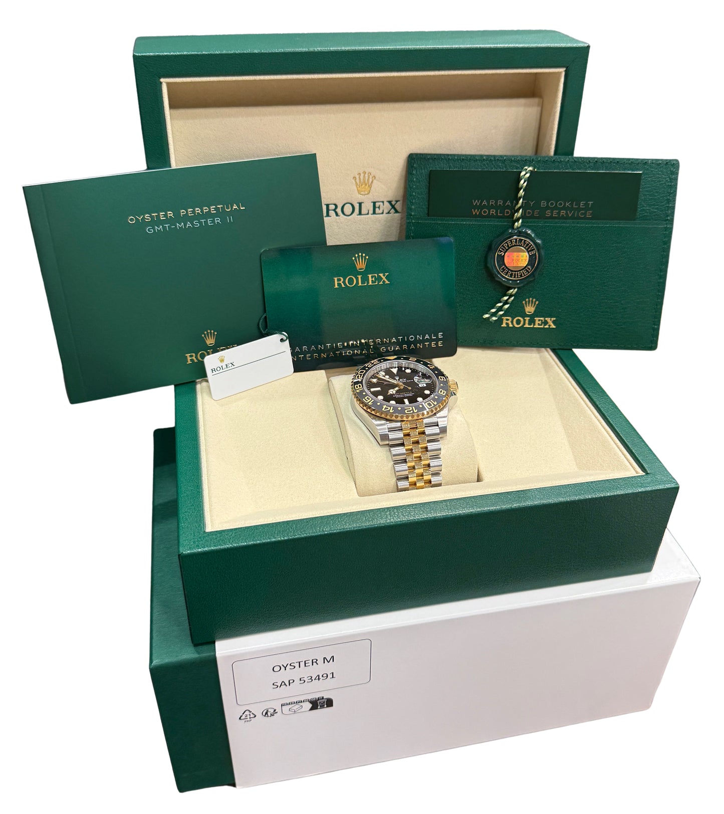 NEW SEPT 2026 Rolex GMT-Master II 126713 GRNR 18K Gold Steel 40mm Box Papers