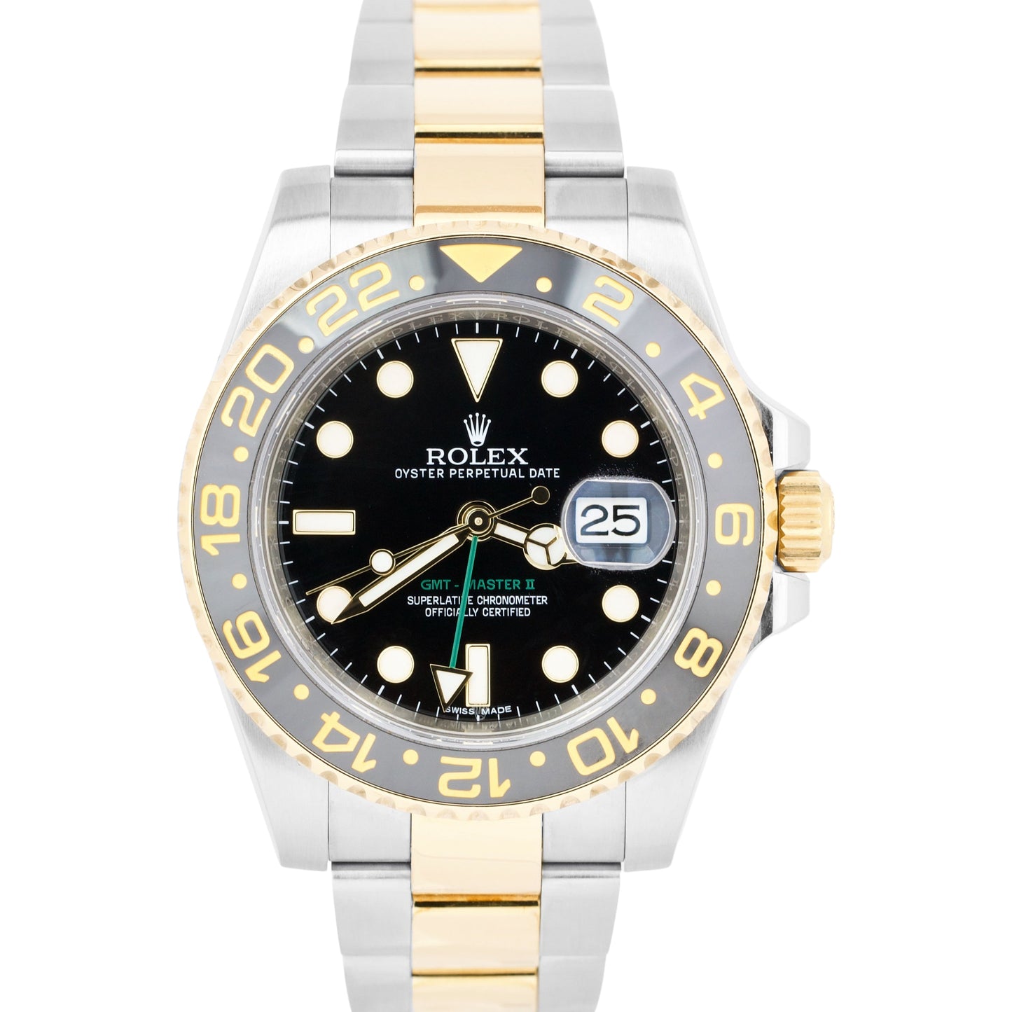2016 Rolex GMT-Master II Ceramic Black Two-Tone 18K Gold 40mm Watch 116713 B&P