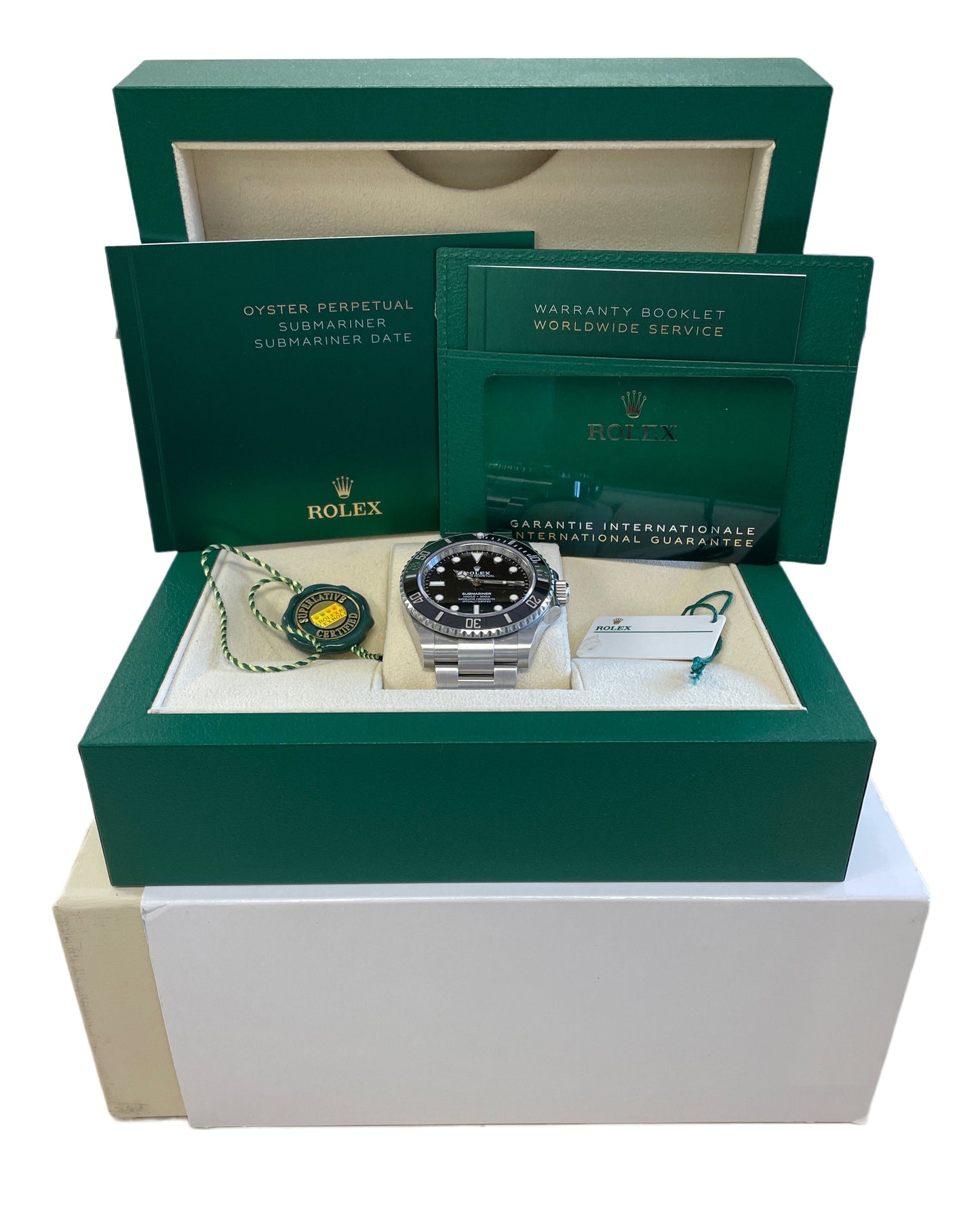 2022 Rolex Submariner 41mm No-Date Black Ceramic Stainless Watch 124060 LN B+P