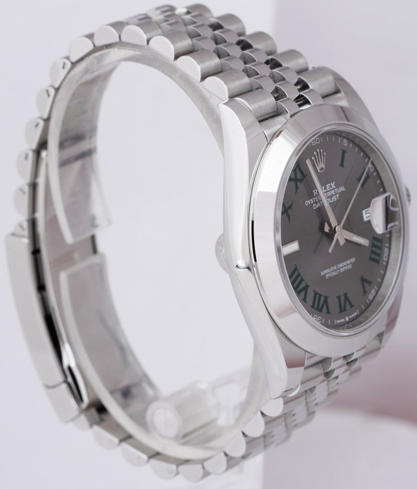 2022 Rolex DateJust 41 Wimbledon Rhodium Gray 41mm Steel Jubilee Watch 126300