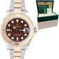 MINT Rolex Yacht-Master Midsize Two-Tone Rose Gold Chocolate 37mm Watch 268621