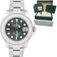 MINT Rolex Yacht-Master Midsize PAPERS Steel Rhodium Gray 37mm Watch 268622 B+P