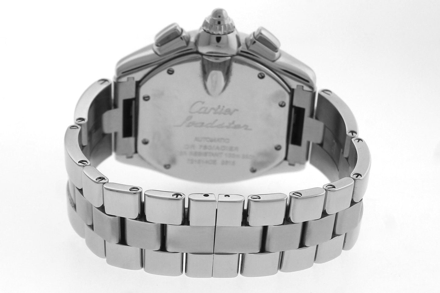 MINT Men's Cartier Roadster XL Stainless Black Chronograph Watch 2618 W62019X6