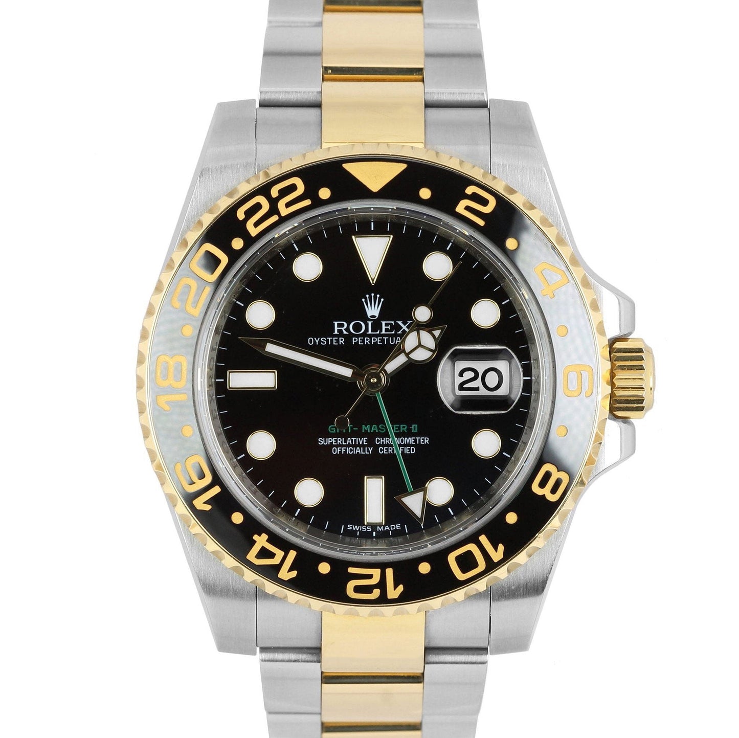 MINT Rolex GMT-Master II Ceramic Black Two-Tone 18K Gold Steel 40mm Watch 116713