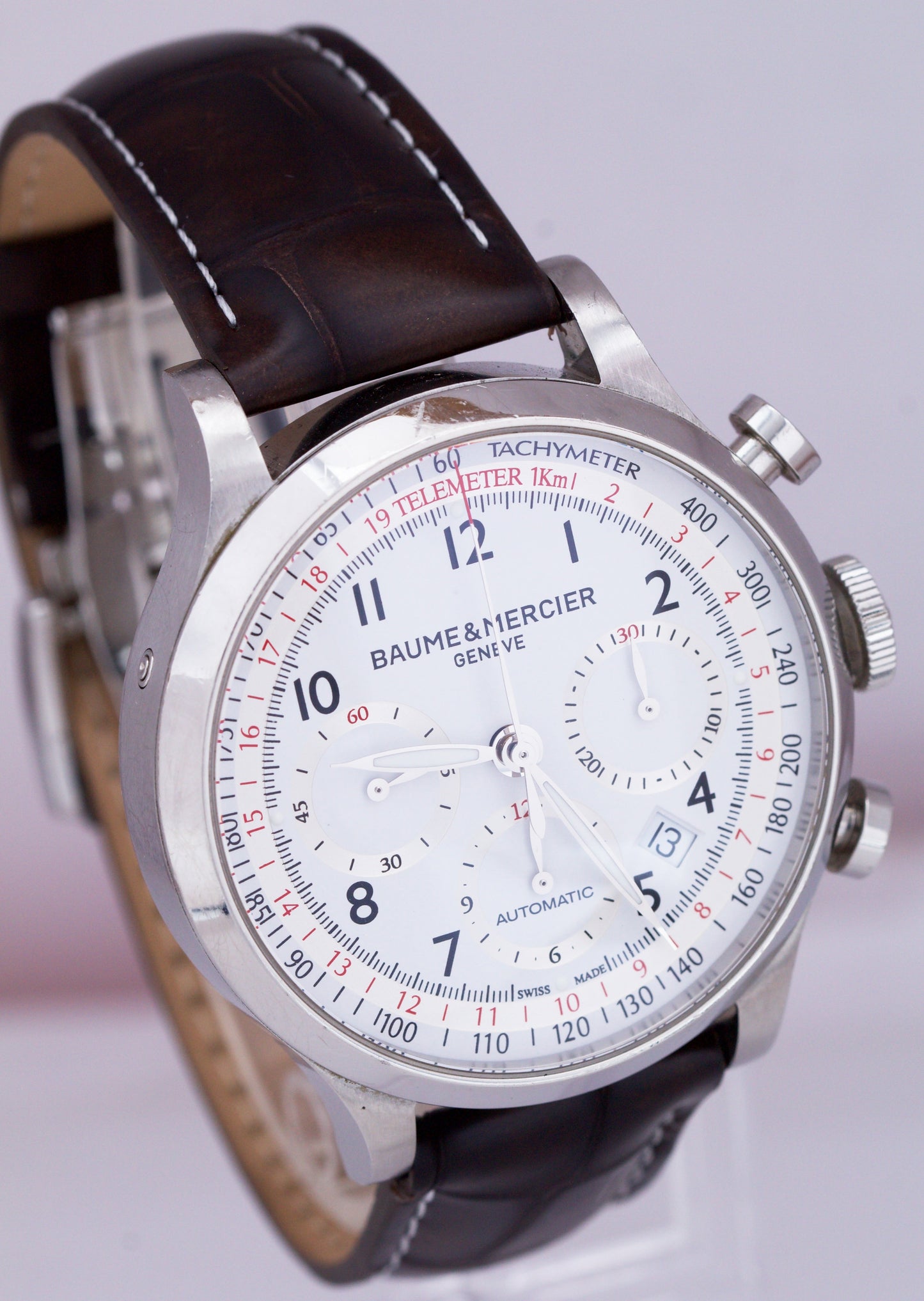 Baume & Mercier Capeland Chronograph Stainless Steel White 42mm Watch M0A10000