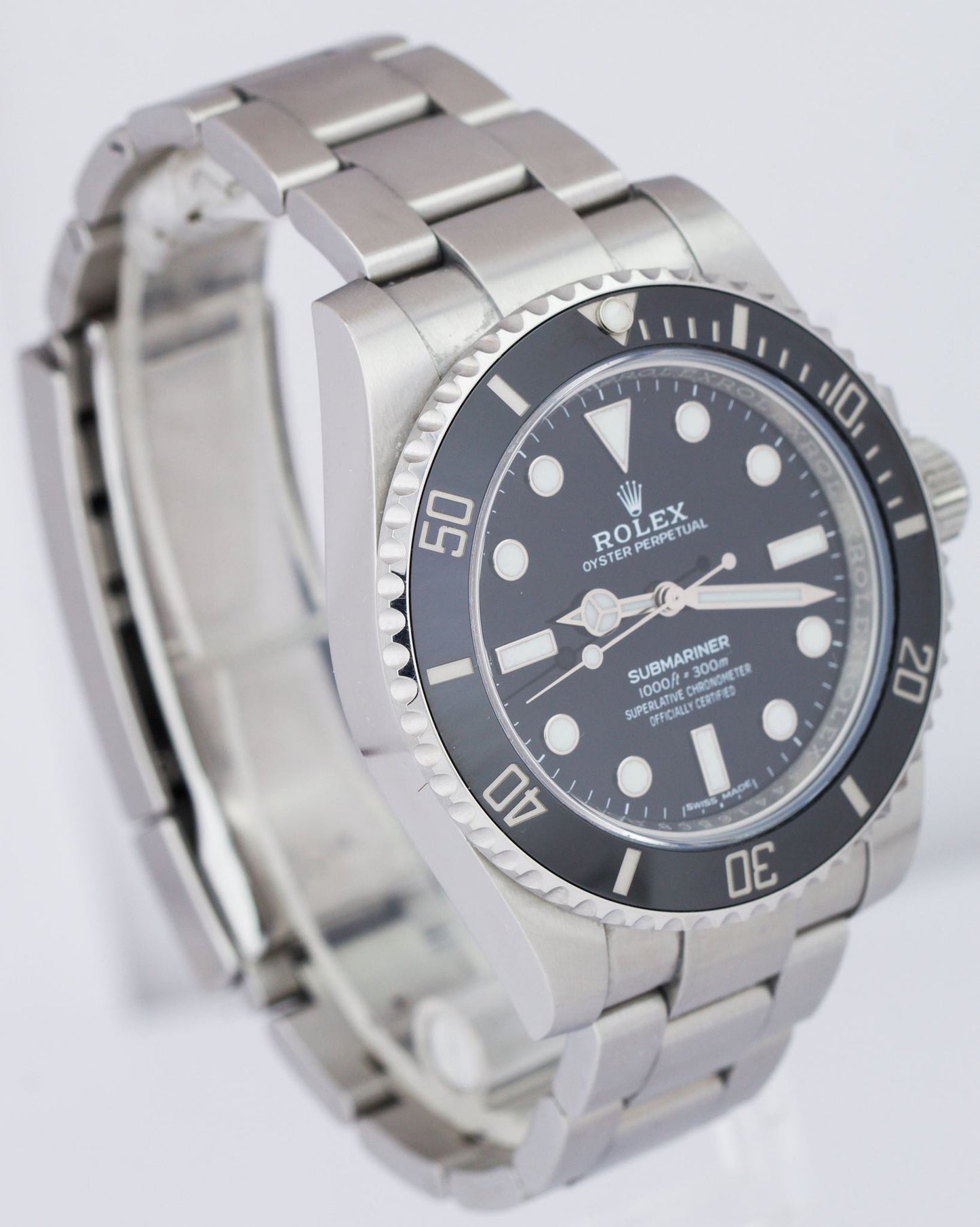 Rolex Submariner No-Date 40mm Stainless Black Ceramic Dive Watch 114060 B+P