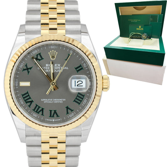 MINT 2022 Rolex DateJust Two-Tone Stainless Wimbledon Roman 36mm Jubilee 126233