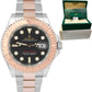 MINT 2021 Rolex Yacht-Master 18K Rose Gold Stainless Black 40mm 126621 Watch B+P