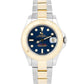 MINT Rolex Yacht-Master Two-Tone 18K Gold Steel Mid-Size BLUE 35mm Watch 68623