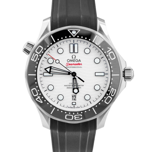 MINT Omega Seamaster 300 Co-Axial 42mm White Steel Watch 210.32.42.20.04.001 BOX