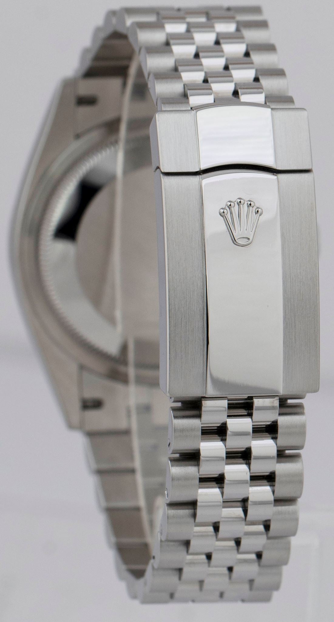 Rolex DateJust Silver 36mm Fluted Steel 18K White Gold Jubilee Watch 126234