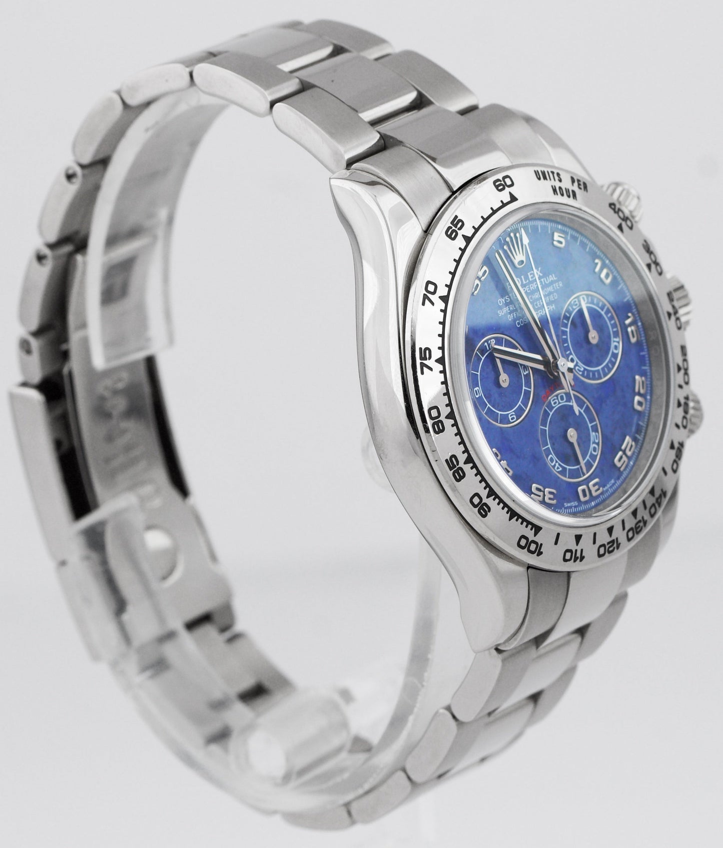Rolex Daytona Cosmograph 116509 BLUE ARABIC SODALITE DIAL White Gold Watch B+P