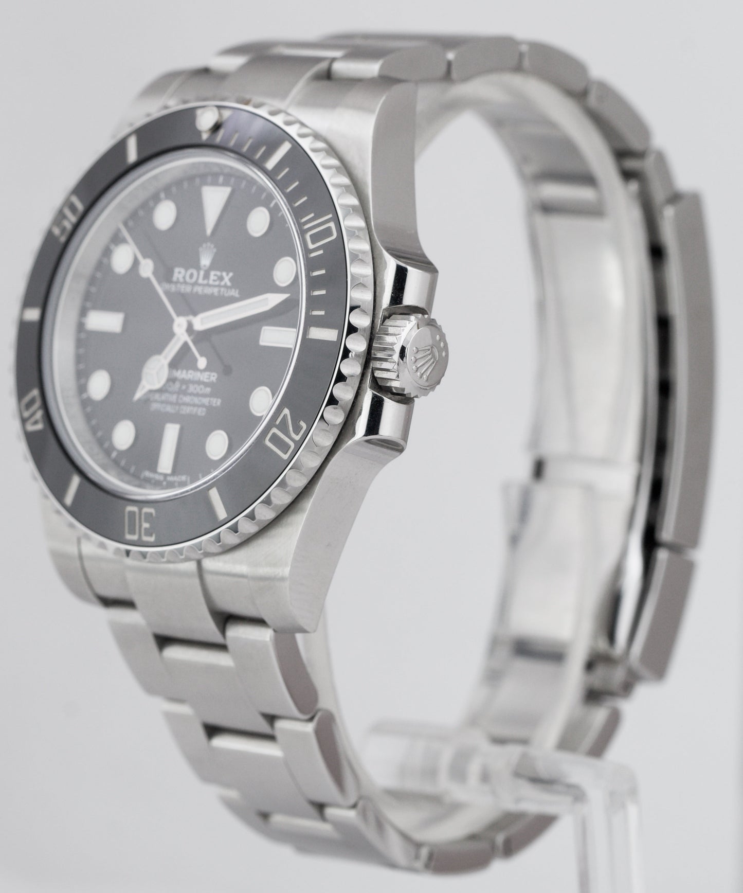 MINT Rolex Submariner No-Date Stainless 40mm Black Ceramic Dive Watch 114060