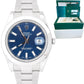 MINT Rolex DateJust II Blue Smooth Stainless Steel 41mm Oyster Watch 116300 CARD