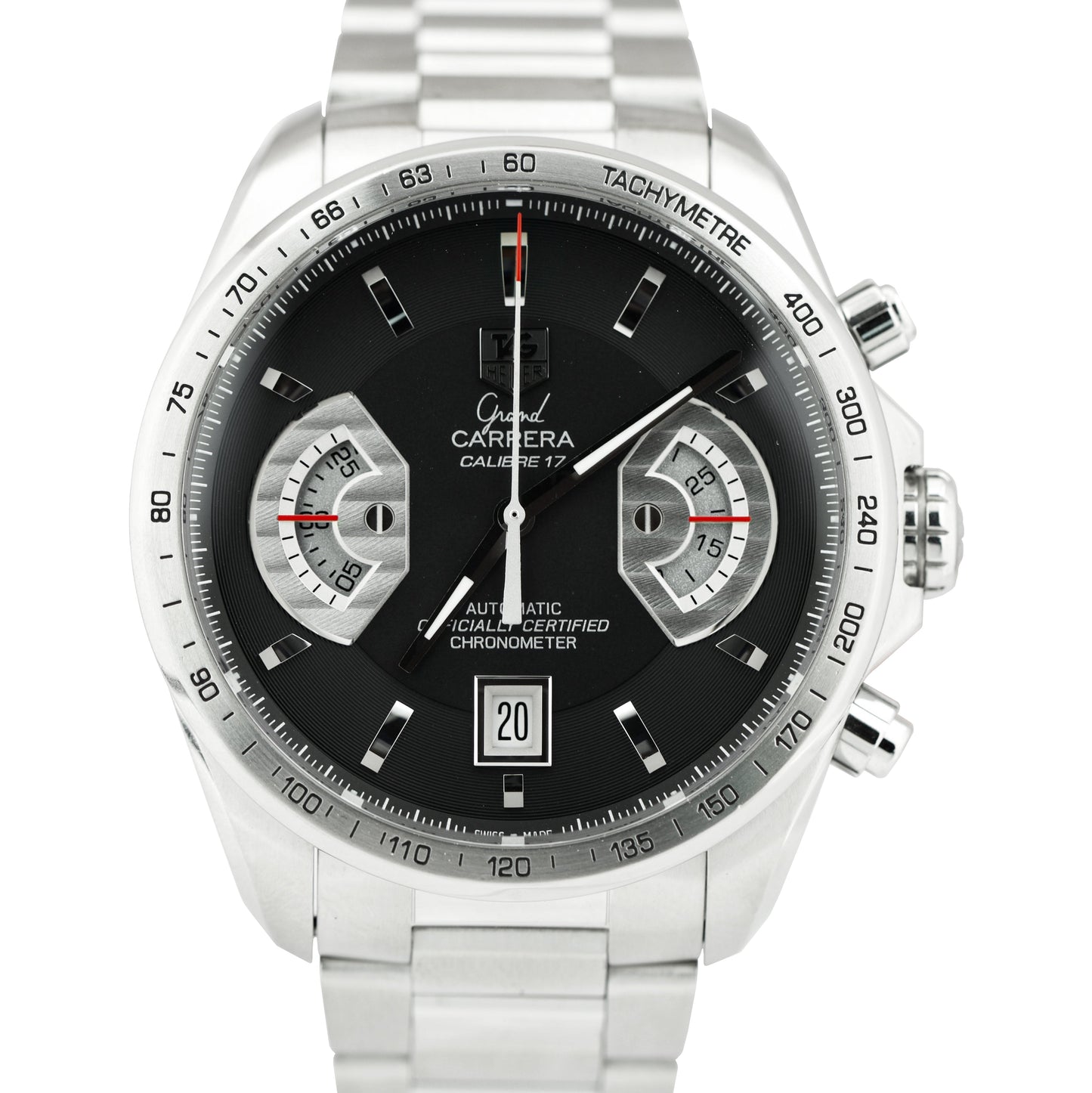 TAG Heuer Grand Carrera Chronograph Calibre 17 Black Automatic CAV511 43mm Watch