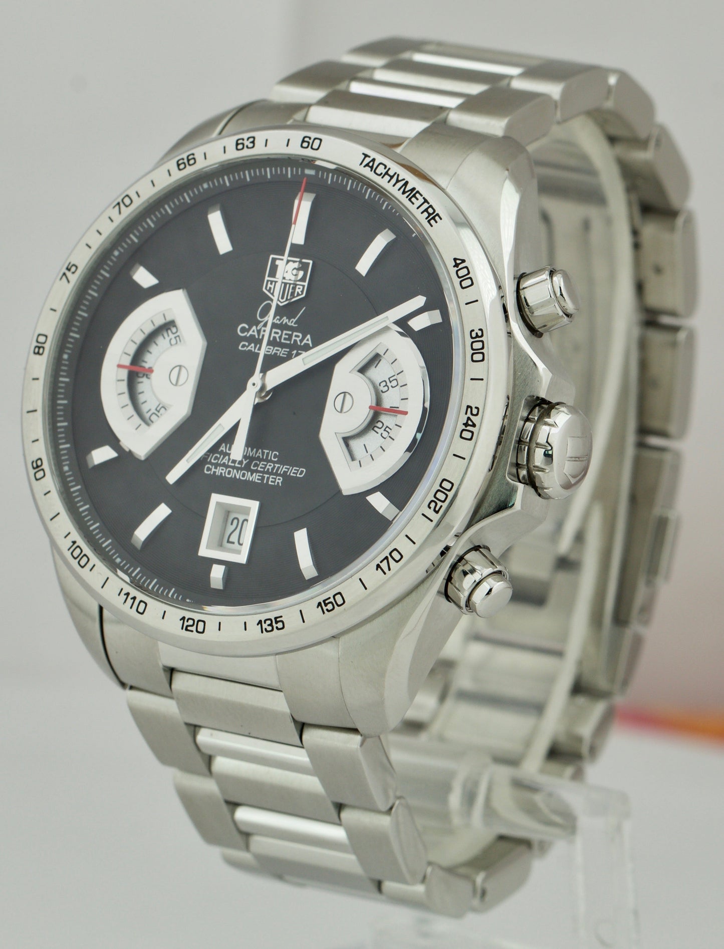 TAG Heuer Grand Carrera Chronograph Calibre 17 Black Automatic CAV511 43mm Watch