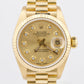 Ladies Rolex DateJust President 26mm Champagne DIAMOND 18K Gold 6917 Watch