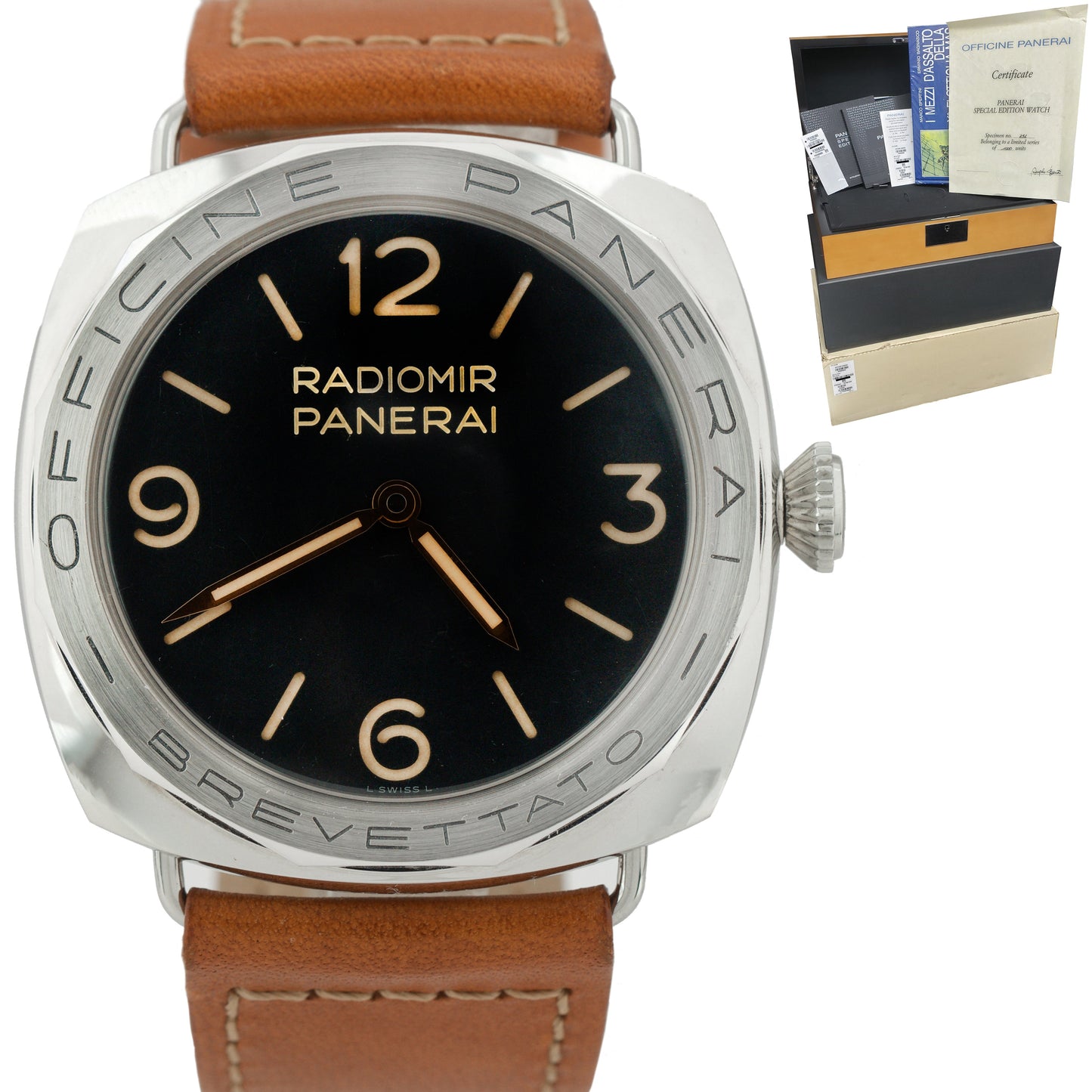 2017 Panerai Radiomir Brevettato PAM 685 Black Manual 47mm Steel Watch PAM00685