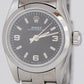 Ladies Rolex Oyster Perpetual Black Stainless Steel 24mm Automatic Watch 67180