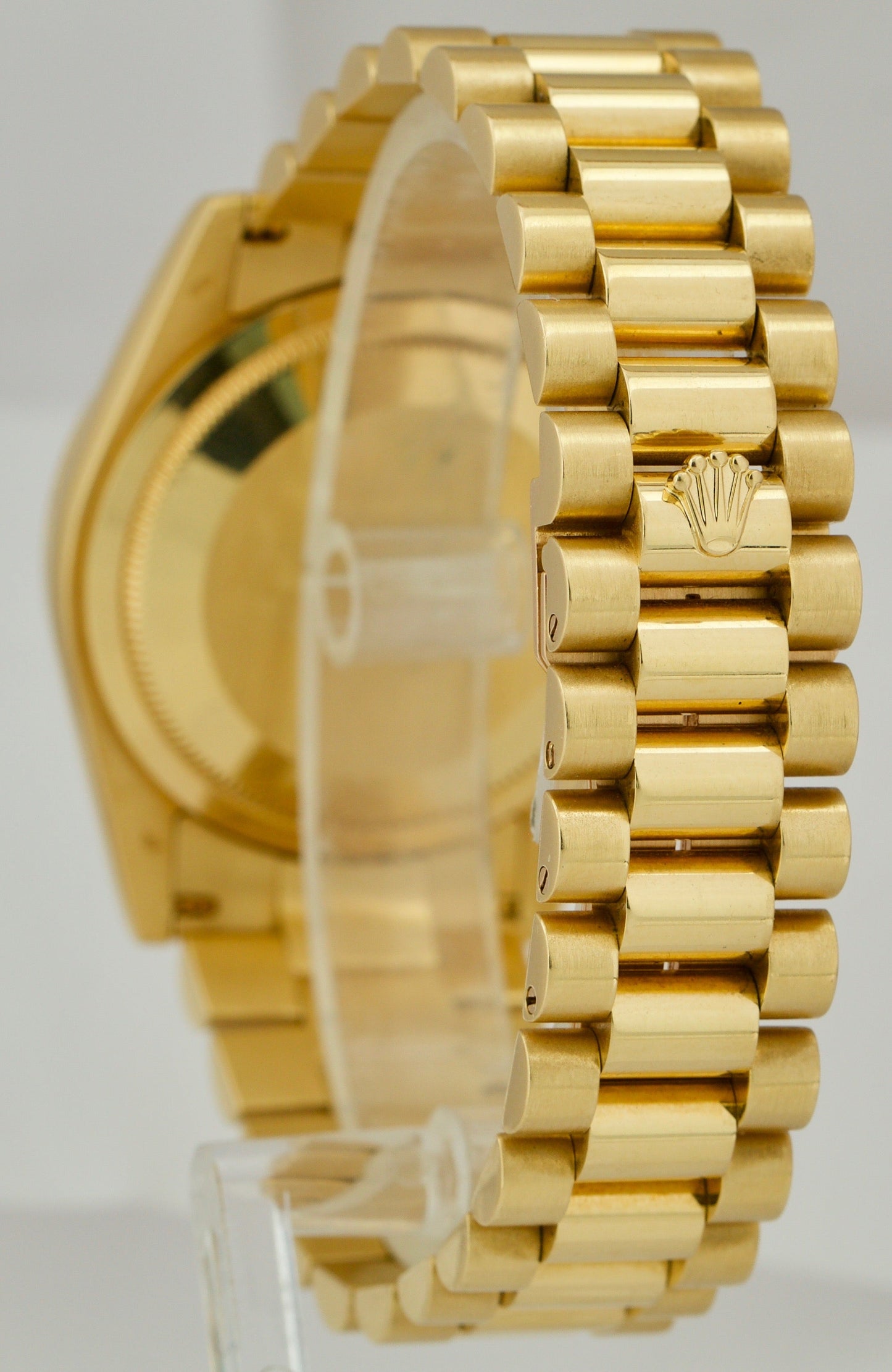 Rolex Day-Date President REHAUT BIG Buckle 36mm 18K Gold White Watch 118238 CARD