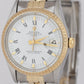 Rolex Oyster Perpetual Date 34mm White Two-Tone 18K Gold Steel Watch 15053