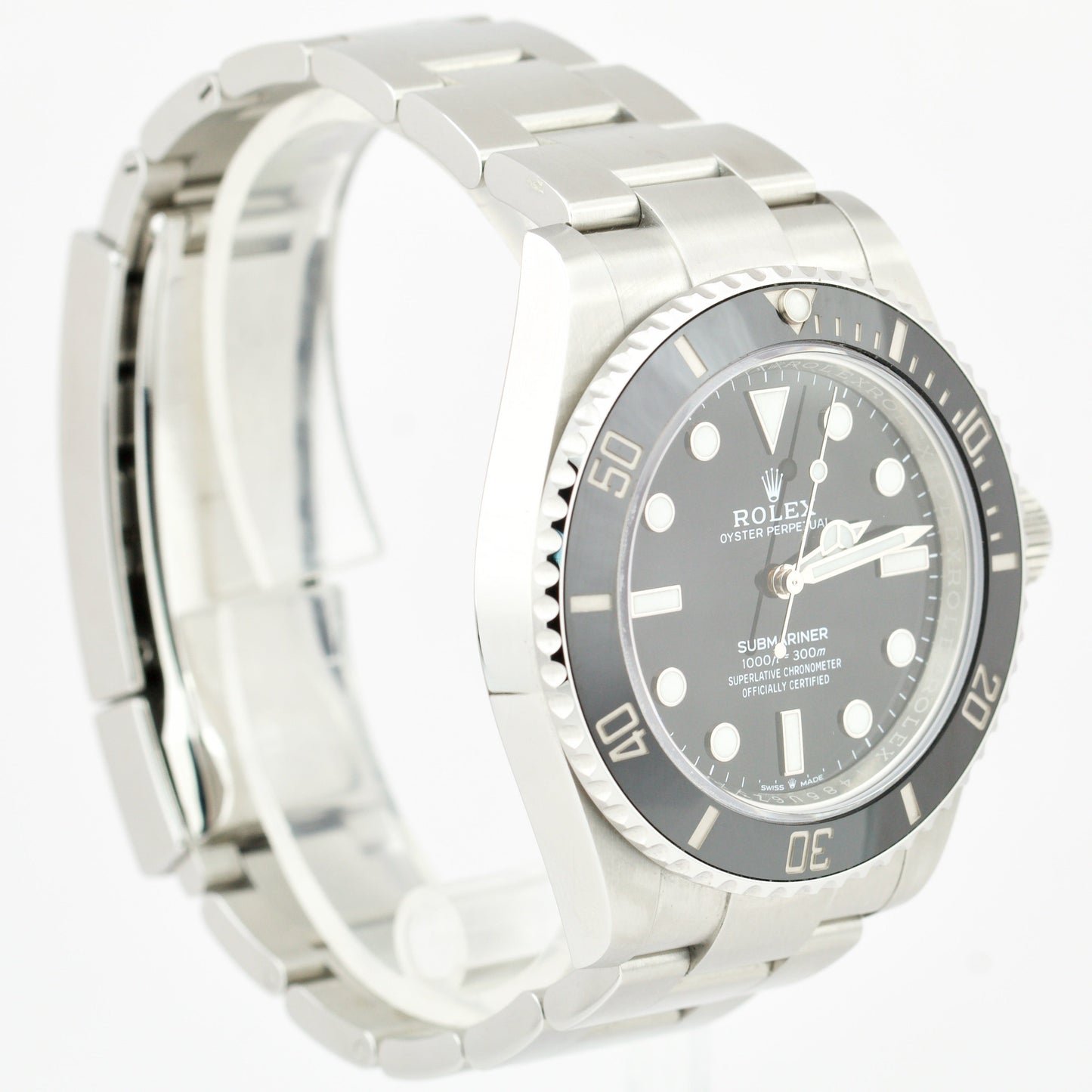 2022 Rolex Submariner 41mm No-Date Black Ceramic Stainless Watch 124060 LN B+P