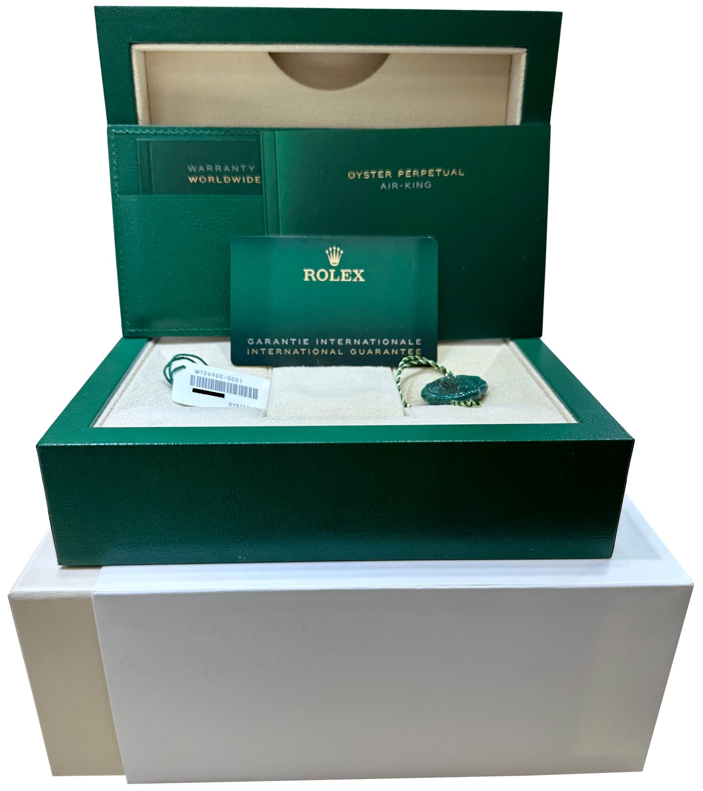 2022 Rolex Air-King 40mm Green Black Stainless Steel Arabic Watch 126900 B+P