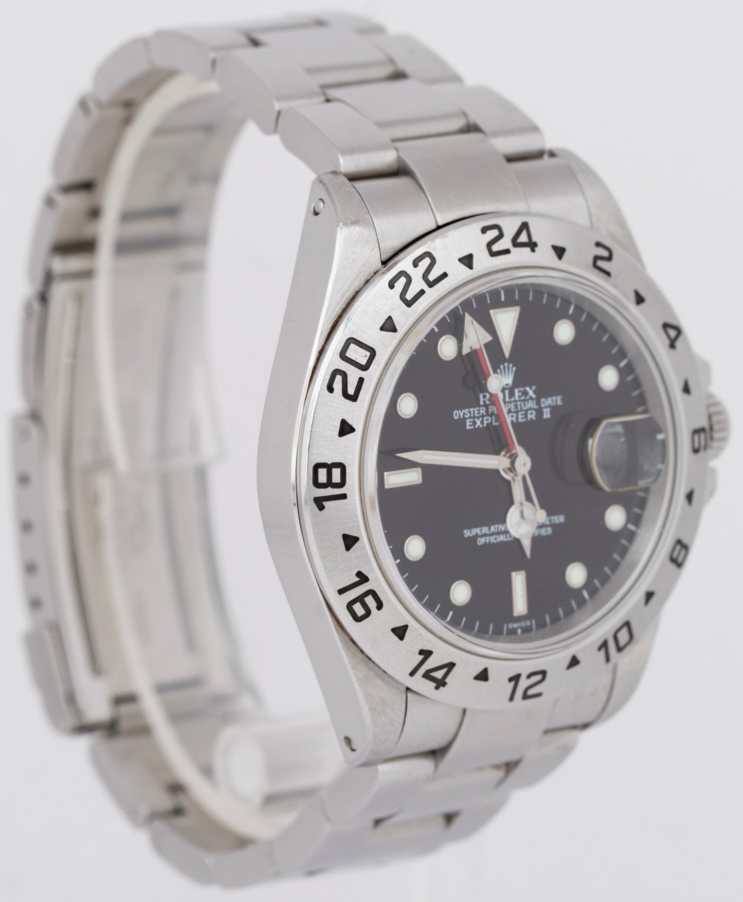 UNPOL. Rolex Explorer II Black SWISS ONLY Stainless Steel 40mm 16570 Watch