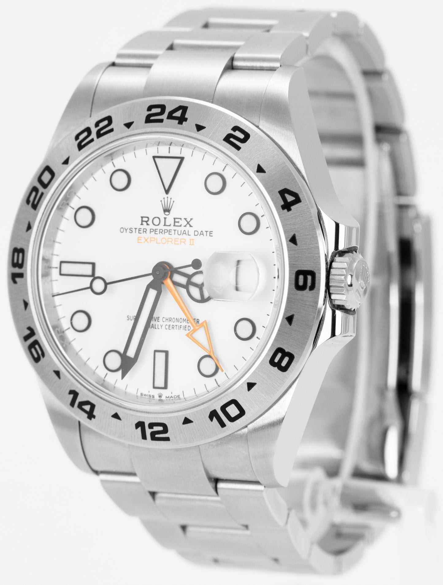 2021 NEW PAPERS Rolex Explorer II 42mm Polar White Steel GMT Watch 226570 B+P