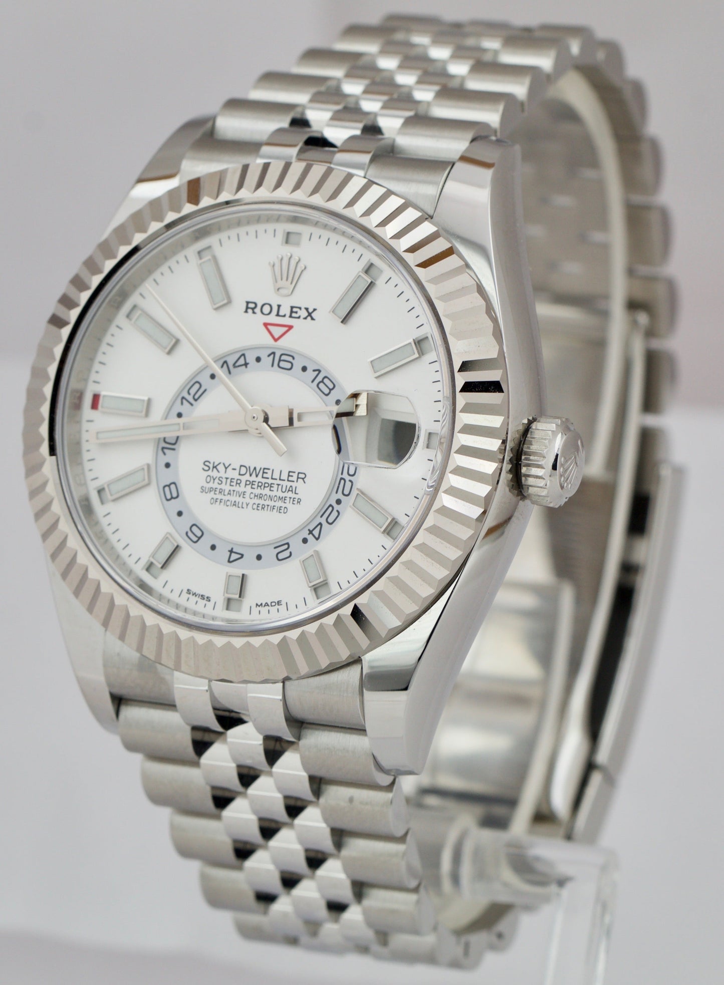 BRAND NEW 2023 PAPERS Rolex Sky-Dweller White Gold 42mm Jubilee Watch 326934 B+P